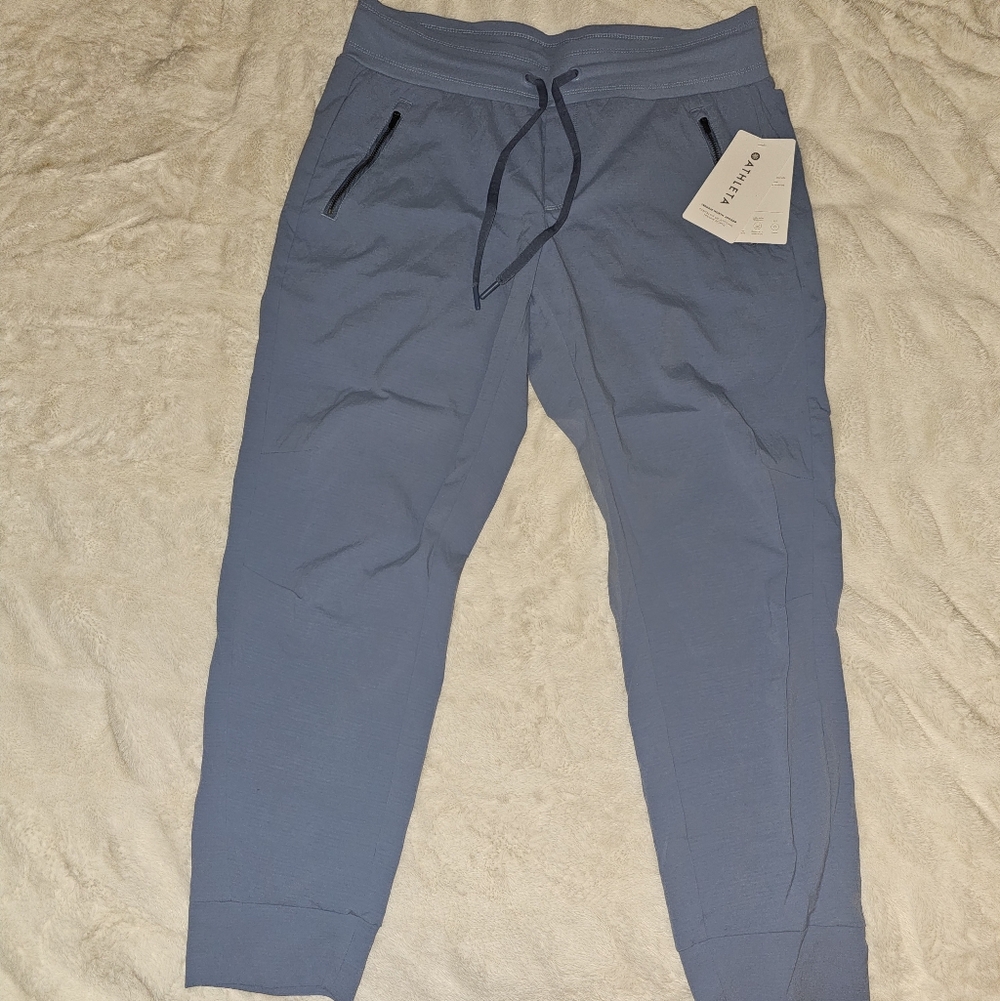 Athleta Trekkie Jogger Pants - Slate Blue - Sz 12 NWT